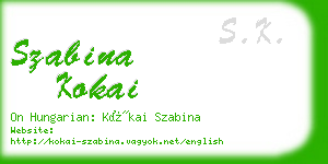 szabina kokai business card